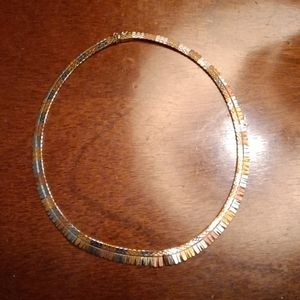 - Sterling silver tri color choker necklace